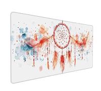 Tappetino Mouse XXL 1200 x 600 mm, Tappetino Mouse Cacciatore Di Sogni Mousepad Rosso Sottomano Scrivania con Bordi Cuciti, Impermeabile Accessori Gaming con Base in Gomma Antiscivolo -lsy2603Y9