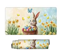 Tappetino Mouse XXL 1200 x 600 mm- Tappetino Mouse Gaming coniglietto pasquale Mousepad- Controllo Preciso Migliora la Velocità e la Precisione- Tenuta Stabile- Accessori Scrivania i-794