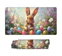 Tappetino Mouse XXL 1200 x 600 mm- Tappetino Mouse Gaming coniglio pasquale Mousepad- Controllo Preciso Migliora la Velocità e la Precisione- Tenuta Stabile- Lavabile- Accessori Scrivania i-260