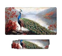 Tappetino Mouse XXL 1200 x 600 mm- Tappetino Mouse Gaming Pavone del paesaggio Mousepad- Controllo Preciso Migliora la Velocità e la Precisione- Tenuta Stabile- Accessori Scrivania i-248