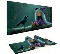 Tappetino Mouse XXL 1200 x 600 mm - Tappetino Mouse Gaming strega corvo Mousepad - Controllo Preciso del Mouse Migliora la Velocità e la Precisione - Tenuta Stabile - Accessori Scrivania h-1157