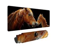 Tappetino Mouse XXL 1200 x 600 mm, Tappetino Mouse Giallo Mousepad Cavallo Sottomano Scrivania con Base in Gomma Antiscivolo, Impermeabile Tappeto Scrivania con Bordi Cuciti per PC, Laptop -zjn2509TG