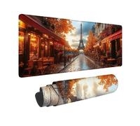 Tappetino Mouse XXL 1200 x 600 mm, Tappetino Mouse Giallo Mousepad Parigi Sottomano Scrivania con Bordi Cuciti, Impermeabile Accessori Gaming con Base in Gomma Antiscivolo per Ufficio -hjw2601NK