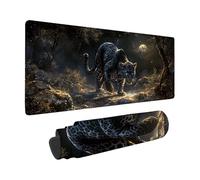 Tappetino Mouse XXL 1200 x 600mm, Leopardo Tappetino Scrivania Nero Design, Moderno Mouse Pad con Base in Gomma Antiscivolo Accessori Scrivania, Waterproof Mousepad per PC, Lapto, Regalo -zzg25054G