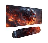 Tappetino Mouse XXL 1200 x 600mm, Lupo Tappetino Scrivania Animale Design, Moderno Mouse Pad con Base in Gomma Antiscivolo Accessori Scrivania, Waterproof Mousepad per PC, Lapto, Regalo -zzg2505G6