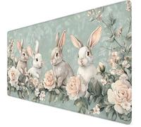 Tappetino Mouse xxl 1200x400x3mm Tappetino Mouse Coniglio Impermeabile, Base in Gomma Antiscivolo, Maggiore Precisione e Velocità, Gaming Mousepad Esteso con Bordi Cuciti, PC, Gamer, Saggio Y7-1328