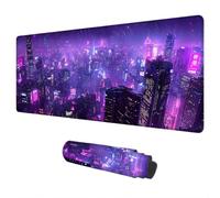 Tappetino Mouse XXL 1200x600 mm Cyberpunk Tappetino Mouse Gaming Città Impermeabile Mouse Pad Accessori Gaming Mousepad con Base in Gomma Antiscivolo Bordi Cuciti Sottomano Scrivania per Regalo G-97