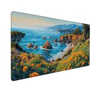 Tappetino Mouse XXL 1200x600 mm, Tappetino Mouse Verde Mousepad Paesaggio Sottomano Scrivania con Bordi Cuciti, Impermeabile Accessori Gaming con Base in Gomma Antiscivolo per Computer -bby2509AX