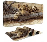 Tappetino Mouse XXL 1200x600cm - leopardo Tappetino Scrivania g811g-351 | tronco Mouse Pad Gaming - Base in Gomma Antiscivolo - Presa Stabile su Superfici Lisce - per Computer e Ufficio