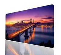 Tappetino Mouse XXL 1200x600x3 mm Lmperméable et Antidérapant Tappetino Scrivania Ponte di Brooklyn Mouse Pad Vista notturna e con Dase in Gomma Antiscivolo, Mousepad Migliora la recisione Model-10728
