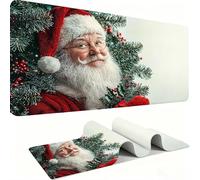 Tappetino Mouse XXL, 1200x600x3mm Tappetino Mouse Gaming, Mouse Pad Base Gomma Antiscivolo, Impermeabile Mousepad, Mouse Pad Grande con Bordi Cuciti Taglia Ampia （Piante Di Babbo Natale） j0xk-222