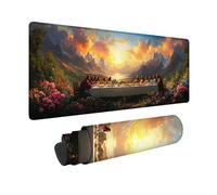 Tappetino Mouse XXL 1200x600x3mm, Tappetino Mouse Sogno Mousepad L'Ultima Cena Sottomano Scrivania con Bordi Cuciti, Impermeabile Accessori Gaming con Base in Gomma Antiscivolo per Ufficio -hjw26016D