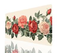 Tappetino Mouse XXL 120x60x0.3CM Lmperméable et Antidérapant Tappetino Scrivania Fiore Mouse Pad Pianta e con Dase in Gomma Antiscivolo, Mousepad Migliora la recisione per Tastiera Laptop Model-11288