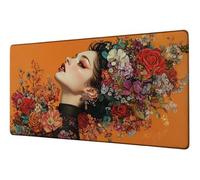 Tappetino Mouse XXL 1400x600 mm Mouse Pad Donna Sottomano Scrivania Fiore Mousepad Accessori Gaming Desk Mat per Migliorare Velocità Tappetini Gaming, per Ufficio Casa Computer Lavoro Gioco D-545