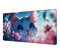 Tappetino Mouse XXL 1400x600 mm Mouse Pad Gatto Sottomano Scrivania Uccello Mousepad Accessori Gaming Desk Mat per Migliorare Velocità Tappetini Gaming, per Ufficio Casa Computer Lavoro Gioco D-849