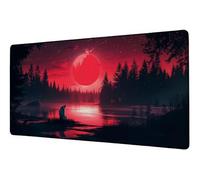 Tappetino Mouse XXL 1400x600 mm Mouse Pad Rosso Sottomano Scrivania Cielo Stellato Mousepad Accessori Gaming Desk Mat Migliorare Precisione Tappetini Gaming, per Ufficio Computer Lavoro Gioco D-283