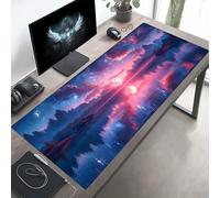 Tappetino Mouse XXL 1400x600x3mm, Lavabile, Cielo Nero Accessori Gaming, con Base in Gomma Antiscivolo per Lavoro Ufficio, Regalo Uomo PjY1849 N-K