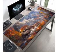 Tappetino Mouse XXL 1400x600x3mm, Lavabile, Montagna Giallo Accessori Gaming, con Base in Gomma Antiscivolo per Lavoro Ufficio, Regalo Uomo PjY3829 N-K