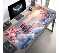 Tappetino Mouse XXL 1400x600x3mm, Tappetino per Mouse Lavabile, Architettura Rosa Sottomano Scrivania Accessori Gaming, con Base in Gomma Antiscivolo per Lavoro Ufficio, Regalo Uomo PjY289 D-X