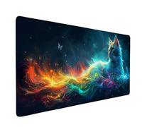 Tappetino Mouse XXL 1500 x 800mm, Impermeabile Tappetino Mouse Colore Mouse Pad Gatto Sottomano Scrivania Base in Gomma Antiscivolo Mousepad Bordi Cuciti Anti-Sfilacciatura per Computer -ly2505RI