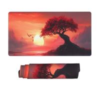Tappetino Mouse XXL 1500x600mm, Grande Tappetino Mouse Gaming, Albero del tramonto Mouse Pad Waterproof, Computer Mousepad con Bordi Cuciti e Base in Gomma Antiscivolo, per Gioco, PC, Ufficio C10049