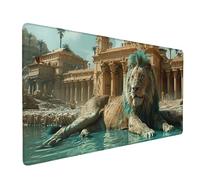 Tappetino Mouse XXL 150x80 cm, Impermeabile Tappetino Mouse Giallo Mouse Pad Leone Sottomano Scrivania Base in Gomma Antiscivolo Mousepad Bordi Cuciti Anti-Sfilacciatura per Computer -ly2505HP88M