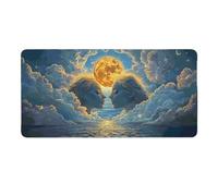Tappetino Mouse XXL 160 x 80 cm Tappetino Scrivania Gaming Grande, Impermeabile Base in Gomma Antiscivolo, con Bordi Cuciti Mouse Pad, Scrivania Gaming Accessori, Regalo (La dea della Luna) I-1014