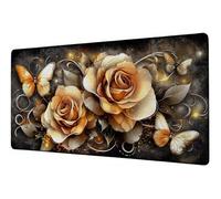 Tappetino Mouse XXL 500x250 mm Mouse Pad Farfalla Sottomano Scrivania Fiore Mousepad Accessori Gaming Desk Mat per Migliorare Velocità Tappetini Gaming, per Ufficio Casa Computer Lavoro Gioco D-441