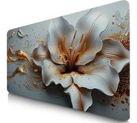 Tappetino Mouse XXL 520x250x3mmBianco Tappetino Scrivania Orchidea Mousepad, tappeto mouse grande Accessori Gaming, Bordi Cuciti, Tappeto Scrivania Antiscivolo, Migliora Precisione e Velocità F0-718