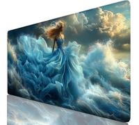 Tappetino Mouse XXL 52x25cm, Blu Tappetino per Mouse Dea Mousepad, Sottomano Scrivania Accessori Gaming, Base in Gomma Antiscivolo, Bordi Cuciti Mousepad Ufficio Accessori, Computer Desktop, PC Y8-849