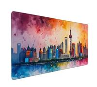Tappetino Mouse XXL 600 x 300 mm - Tappetino Mouse Gaming Città Mousepad - Controllo Preciso del Mouse Migliora la Velocità e la Precisione - Tenuta Stabile - Lavabile - Accessori Scrivania y-191