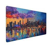 Tappetino Mouse XXL 600 x 300 mm - Tappetino Mouse Gaming Città Vista Notturna Mousepad - Controllo Preciso del Mouse Migliora la Velocità e la Precisione - Tenuta Stabile - Accessori Scrivania y-199