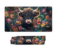 Tappetino Mouse XXL 600 x 300 mm- Tappetino Mouse Gaming Mucca animale Mousepad- Controllo Preciso Migliora la Velocità e la Precisione- Tenuta Stabile- Lavabile- Accessori Scrivania i-209