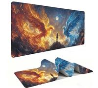 Tappetino Mouse XXL 600 x 300 mm - Tappetino Mouse Gaming Phoenix Luna Mousepad - Controllo Preciso del Mouse Migliora la Velocità e la Precisione - Tenuta Stabile - Accessori Scrivania h-296