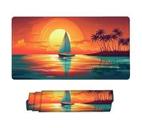 Tappetino Mouse XXL 600 x 300 mm- Tappetino Mouse Gaming Vela al tramonto Mousepad- Controllo Preciso Migliora la Velocità e la Precisione- Tenuta Stabile- Lavabile- Accessori Scrivania i809