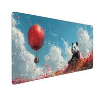 Tappetino Mouse XXL 600 x 300 Panda Mousepad Fiore Tappetino Mouse Gaming con Bordi Cuciti, Impermeabile e Antiscivolo Mousepad XXL Accessori Scrivania Ufficio per Gaming, PC, Laptop, Computer d1470