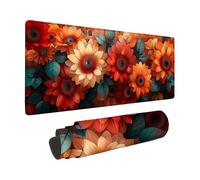 Tappetino Mouse XXL 600 x 300mm, Fiore Tappetino Scrivania Girasole Design, Moderno Mouse Pad con Base in Gomma Antiscivolo Accessori Scrivania, Waterproof Mousepad per PC, Lapto, Regalo -zzg25052G