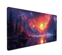 Tappetino Mouse XXL 600 x 300mm, Impermeabile Tappetino Mouse Nero Mouse Pad Luna Sottomano Scrivania Base in Gomma Antiscivolo Mousepad Bordi Cuciti Anti-Sfilacciatura per Computer -ly25059G823