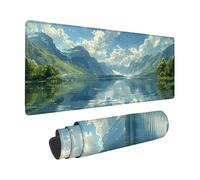 Tappetino Mouse XXL 600 x 300mm, Paesaggio Tappetino Scrivania Blu Design, Moderno Mouse Pad con Base in Gomma Antiscivolo Accessori Scrivania, Waterproof Mousepad per PC, Lapto, Regalo -zzg2505BM