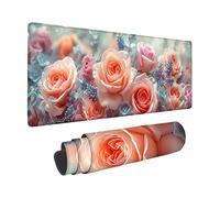 Tappetino Mouse XXL 600 x 300mm, Rosa Tappetino Scrivania Rosa Design, Moderno Mouse Pad con Base in Gomma Antiscivolo Accessori Scrivania, Waterproof Mousepad per PC, Lapto, Regalo -zzg2505AX