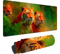 Tappetino Mouse XXL 600 x 400 x 4 mm, Colore Arancione Tappetino Mouse Gaming Lavabile, Tigre Mousepad Accessori Scrivania, con Base in Gomma Antiscivolo Mousepad XXL per Ufficio, Regalo Uomo w-2849