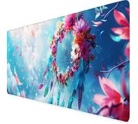 Tappetino Mouse XXL 600x300mm Rosa Mousepad Cacciatore di sogni Tappetino Scrivania Grande, con base in Gomma Antiscivolo, Impermeabile Sottomano Scrivania per Computer, Ufficio, Accessori g536t