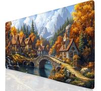 Tappetino Mouse XXL 600x300x3mm, Autunno Tappetino per Mouse Azienda Agricola Mousepad, Sottomano Scrivania Accessori Gaming, Migliora Precisione e Velocità, Tappeto Scrivania Antiscivolo,Regalo YG-84