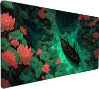 Tappetino Mouse XXL 600x300x3mm Tappetino Mouse Barca, Gaming MousePad Flowercon Base in Gomma Antiscivolo, Cuciture Rinforzate Mousepad XXL per Tastiera Lavabile per Accessori Scrivania PC V-7U93