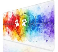 Tappetino Mouse XXL 600x400x3mm, Colorato Tappetino per Mouse Cuore Mousepad, Sottomano Scrivania Accessori Gaming, Migliora Precisione e Velocità, Tappeto Scrivania Antiscivolo, Ufficio Regalo YG-340