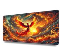 Tappetino mouse XXL - 600x400x3mm Tappetino Mouse Gioco - base antiscivolo - 100% waterproof e con rifiniture di qualità - Mouse Mat con Bordi Cuciti per Computer, PC, Laptop - Fenice tra le fiamme