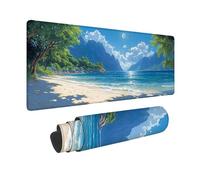 Tappetino Mouse XXL 70 x 30 cm, Tappetino Mouse Oceano Mousepad Spiaggia Sottomano Scrivania con Bordi Cuciti, Impermeabile Accessori Gaming con Base in Gomma Antiscivolo per Ufficio -hjw2601NK