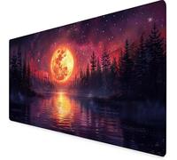 Tappetino Mouse XXL 70 x 30 cm, Tappetino Mouse Viola Mousepad Luna Sottomano Scrivania con Bordi Cuciti, Impermeabile Accessori Gaming con Base in Gomma Antiscivolo per Ufficio, Gaming -yym250932