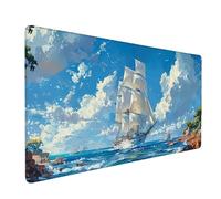 Tappetino Mouse XXL 700 x 300 mm Blu Mousepad Barca a vela Tappetino Mouse Gaming con Bordi Cuciti, Impermeabile e Antiscivolo Mousepad XXL Accessori Scrivania Ufficio per Gaming, PC, Computer h7260