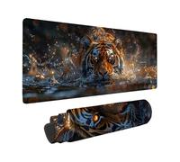 Tappetino Mouse XXL 700 x 300 mm, Tigre Tappetino Scrivania Nero Design, Moderno Mouse Pad con Base in Gomma Antiscivolo Accessori Scrivania, Waterproof Mousepad per PC, Lapto, Regalo -zzg2505AX